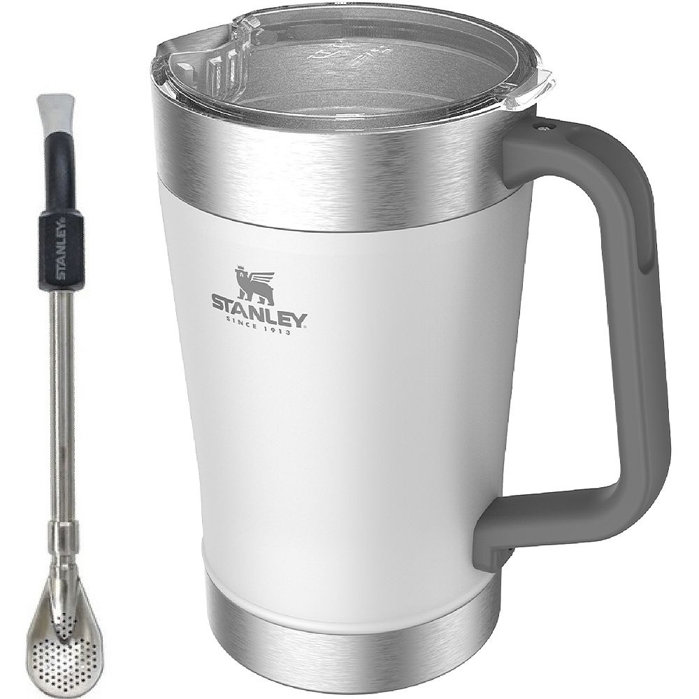 Kit Tereré Stanley Jarra Térmica Classic Pitcher + Bombilla Classic Mate Straw 1.89L - White (70-25492-002)